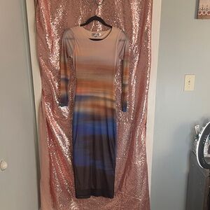 Madden Girl Gradient Long Sleeve Dress